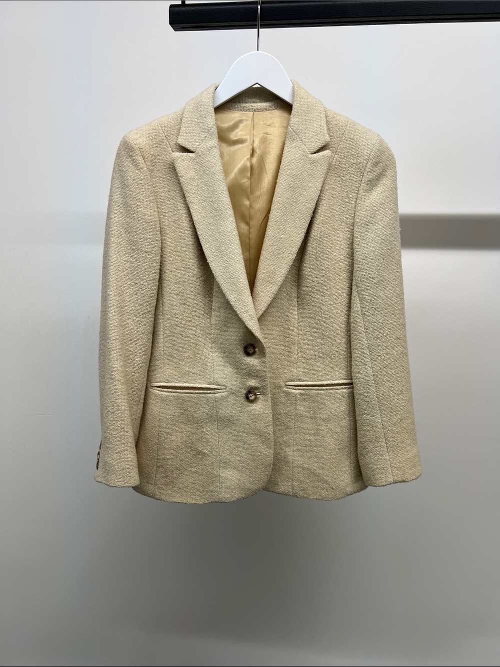 Pierre Balmain Cream Textured Wool Blazer